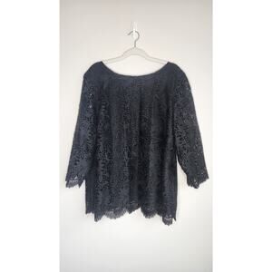 Black Lace rsvp by Talbots Blouse